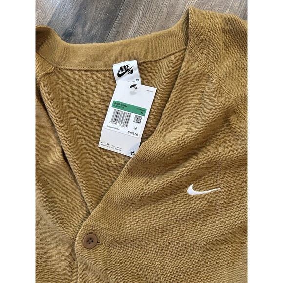 New! $135 Men's Nike SB Skate Cardigan in Elemental Gold, model DQ6306-722 XLG - Picture 2 of 5